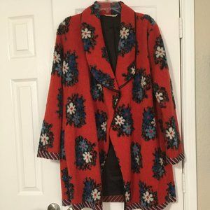 Soft Surrounding Orange Coat with Flowers